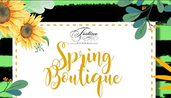Flyer with sunflowers saying "Spring Boutique"