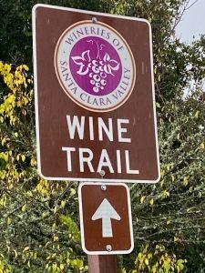 Road sign of Wineries of Santa Clara Valley Wine Trail