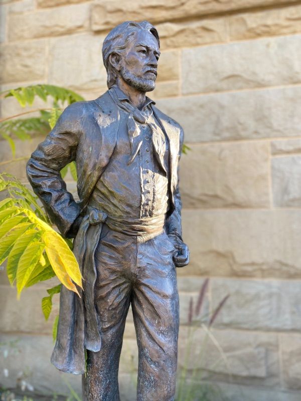 John Gilroy statue in downtown Gilroy