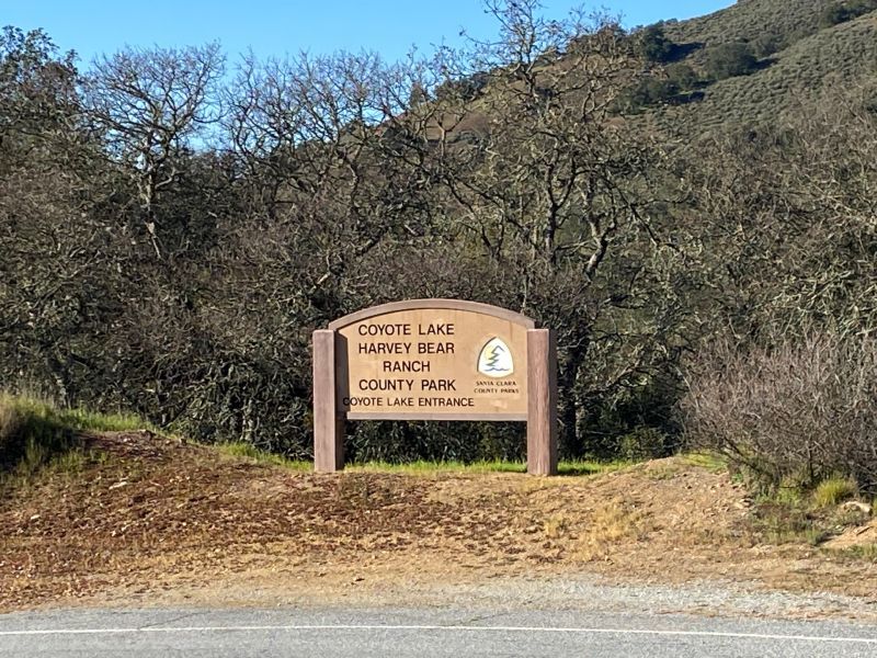 Coyote Lake Harvey Bear Ranch County Park sign