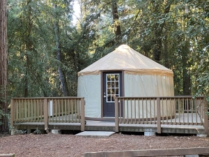 Mt. Madonna County Park yurt with deck for camping