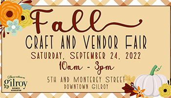Fall Craft Fair flyer with orange, blue anf yellow flowers and a white pumpkin