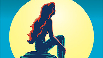 Graphic of The Little Mermaid with a full moon behind her