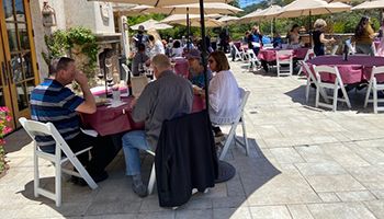 Families enjoying wine tasting at Clos LaChance