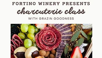 Charcuterie board at Fortino Winery